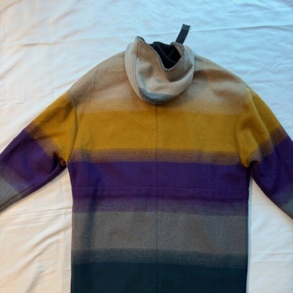 Roberto Cavalli Men's Blanket Stitched Colour-Block Wool Coat - Picture 9 of 10